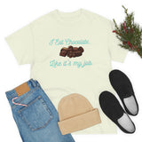 I Eat Chocolate Black/Aqua Tee