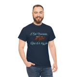 I Eat Chocolate Black/Aqua Tee